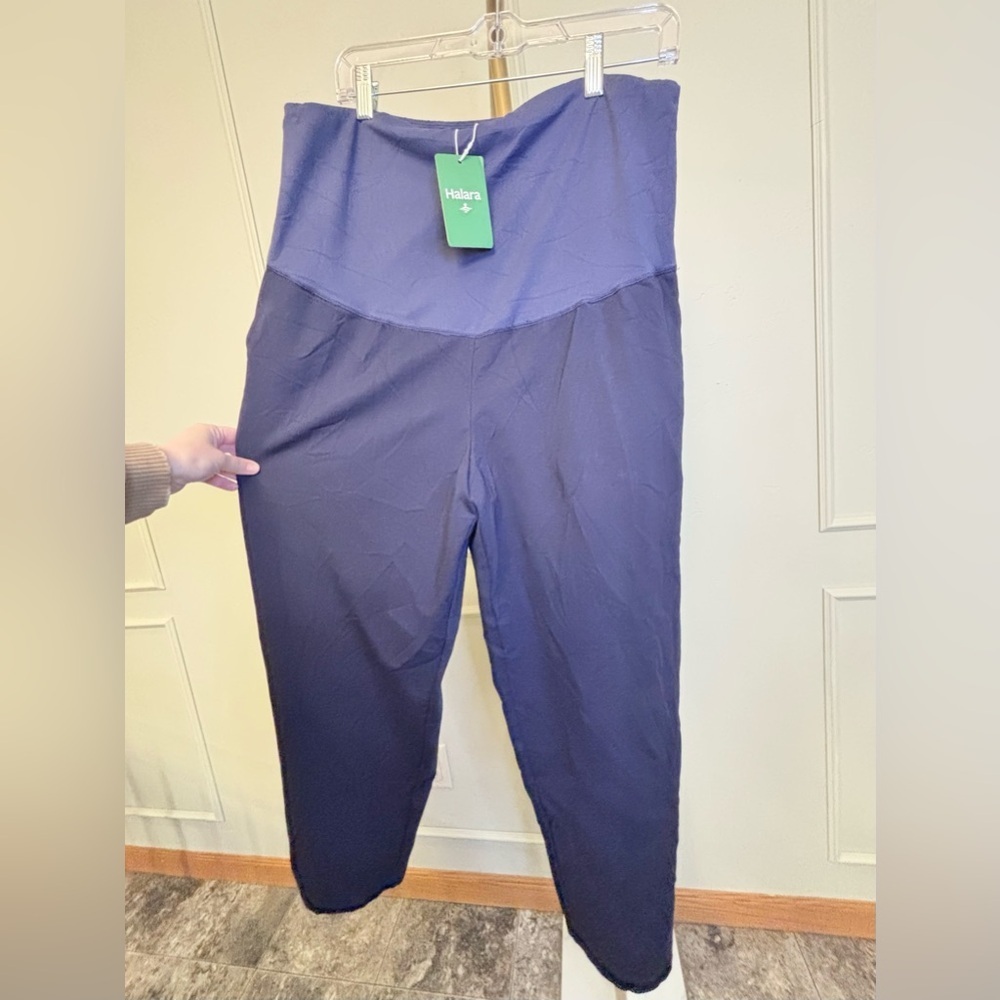 HALARA Leggings Joggers Women's Navy Stretchy Oversized Pants Maternity MSRP$49